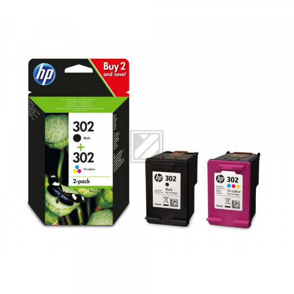 HP Tintendruckkopf cyan/gelb/magenta, schwarz (X4D37AE, 302)