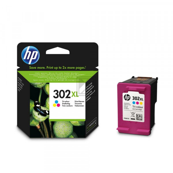 HP Tintendruckkopf cyan/gelb/magenta HC (F6U67AE, 302XL)