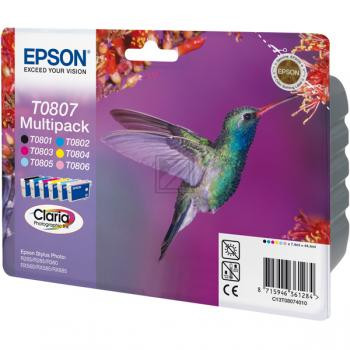 Epson Tintenpatrone gelb, cyan, cyan light, magenta, magenta light, schwarz (C13T08074010, T0807)