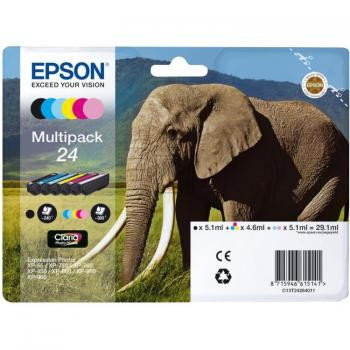 Epson Tintenpatrone gelb, cyan, cyan light, magenta, magenta light, schwarz (C13T24284011, T2428)