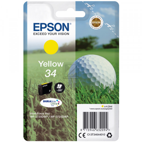 Epson Tintenpatrone gelb (C13T34644010, T3464)