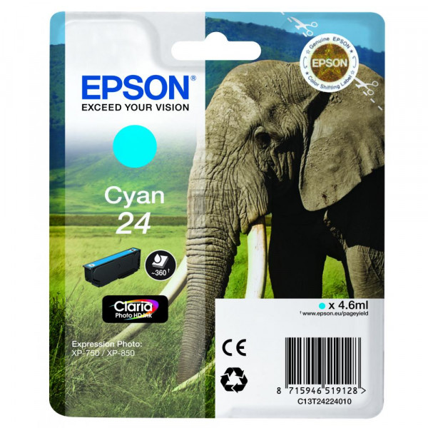 Epson Tintenpatrone cyan (C13T24224012, T2422)