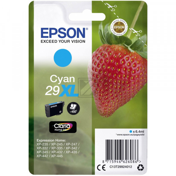 Epson Tintenpatrone cyan HC (C13T29924012, T2992)