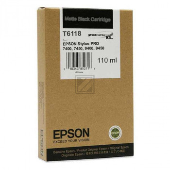 Epson Tintenpatrone schwarz matt (C13T611800, T6118)