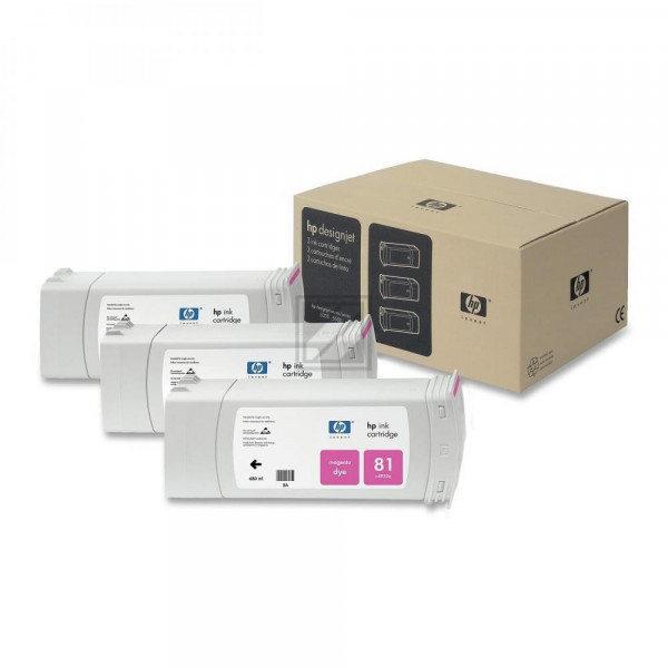 HP Tintenpatrone 3 x magenta (C5068A, 81)