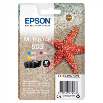 Epson Tintenpatrone gelb, cyan, magenta (C13T03U54010, 603)