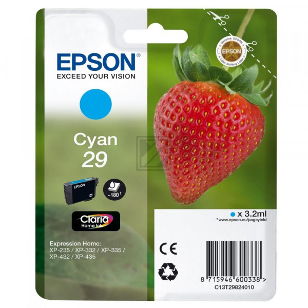 Epson Tintenpatrone cyan (C13T29824012, T2982)