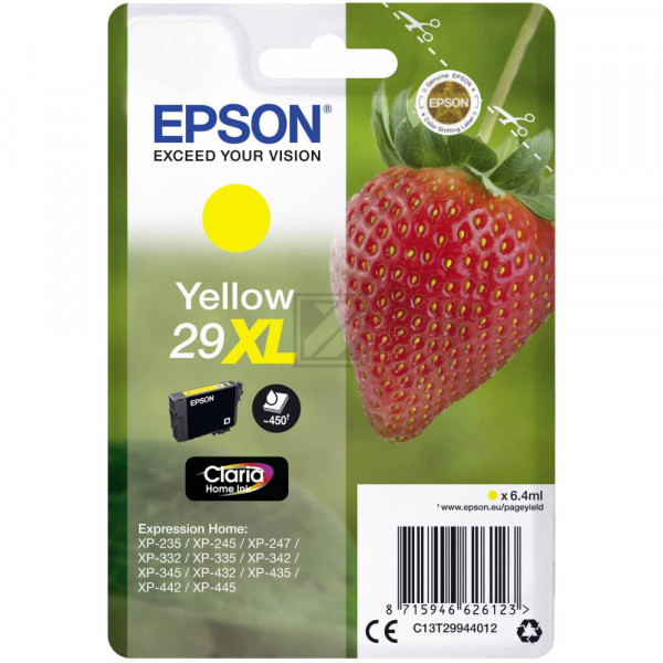 Epson Tintenpatrone gelb HC (C13T29944012, T2994)