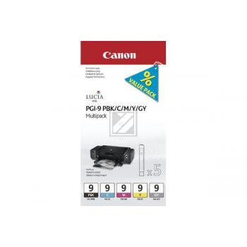 Canon Tintenpatrone gelb, cyan, magenta, photo schwarz (1034B013, PGI-9C, PGI-9M, PGI-9PBK, PGI-9Y)