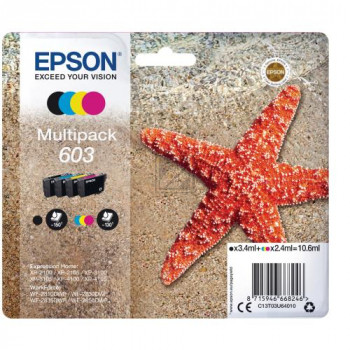 Epson Tintenpatrone gelb, cyan, magenta, schwarz (C13T03U64010, 603)