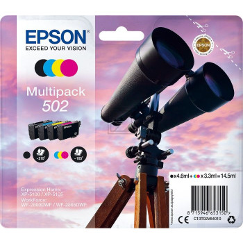 Epson Tintenpatrone gelb, cyan, magenta, schwarz SC (C13T02V64010, 502)