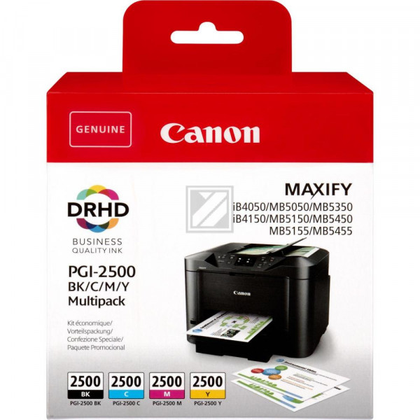 Canon Tintenpatrone gelb, cyan, magenta, schwarz (9290B004, PGI-2500BK, PGI-2500C, PGI-2500M, PGI-2500Y)