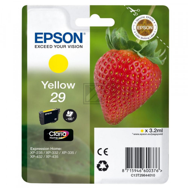 Epson Tintenpatrone gelb (C13T29844012, T2984)