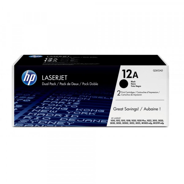 HP Toner-Kartusche 2 x schwarz (Q2612AD, 12AD)