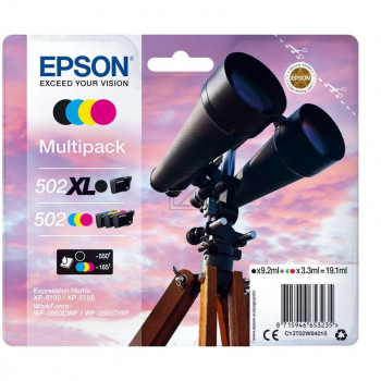 Epson Tintenpatrone gelb, cyan, magenta, schwarz HC (C13T02W94010, 502XL)