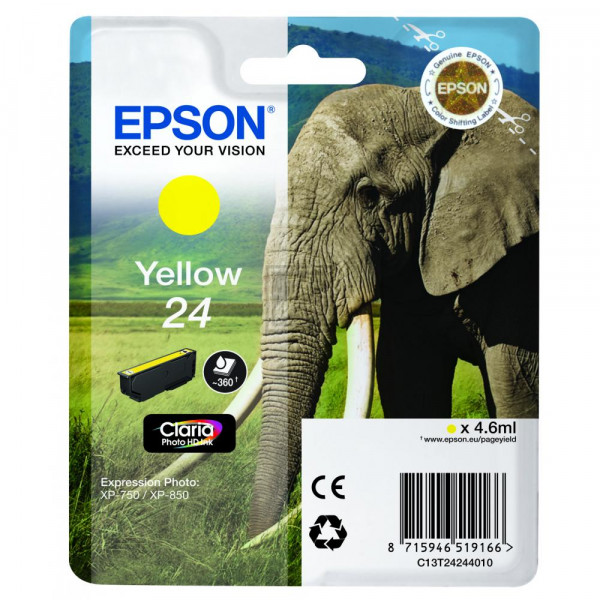 Epson Tintenpatrone gelb (C13T24244012, T2424)